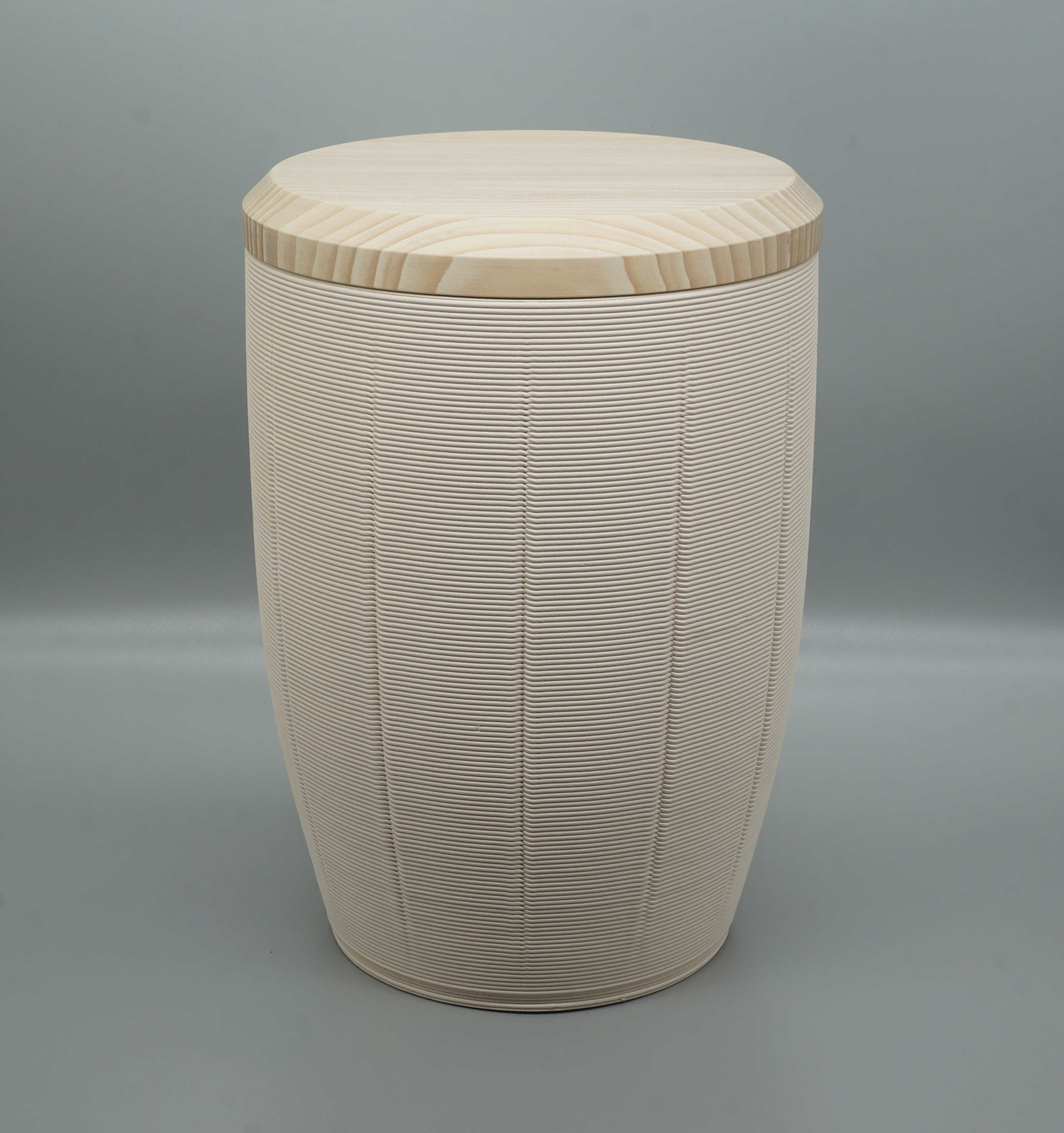 Urne 100402 Linie creme, Deckel Tanne Urne 100402 Linie creme, Deckel Tanne