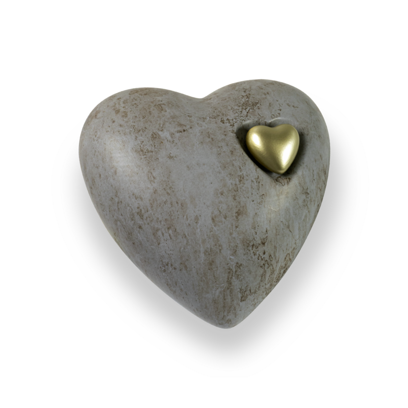 Urne 37985 STONE HERZ gold