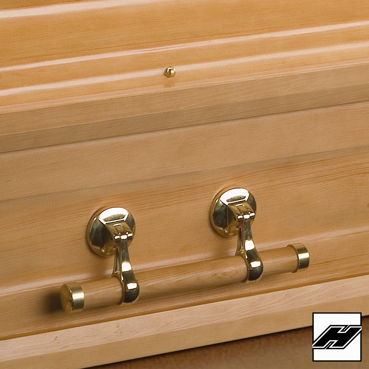 Griffgarnitur_66_messing_hell_honig Griffgarnitur 66 messing 6/6 Holz: hell-honigfarben
