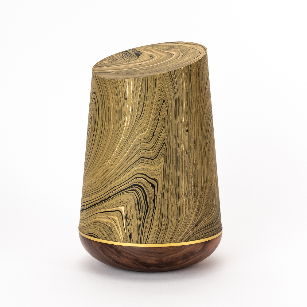 Urne MU7-N Marmoré-Holzurne oliv-gold