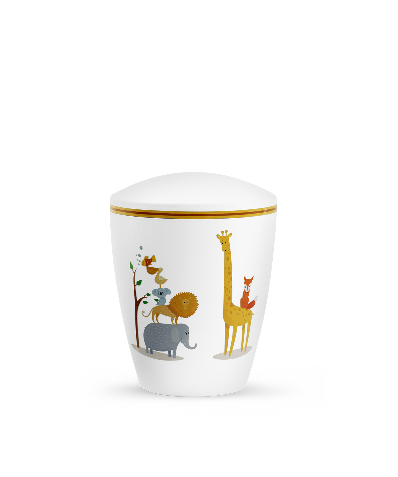 Urne 508-608 weiß, Tiere Urne 508-608 weiß, Tiere