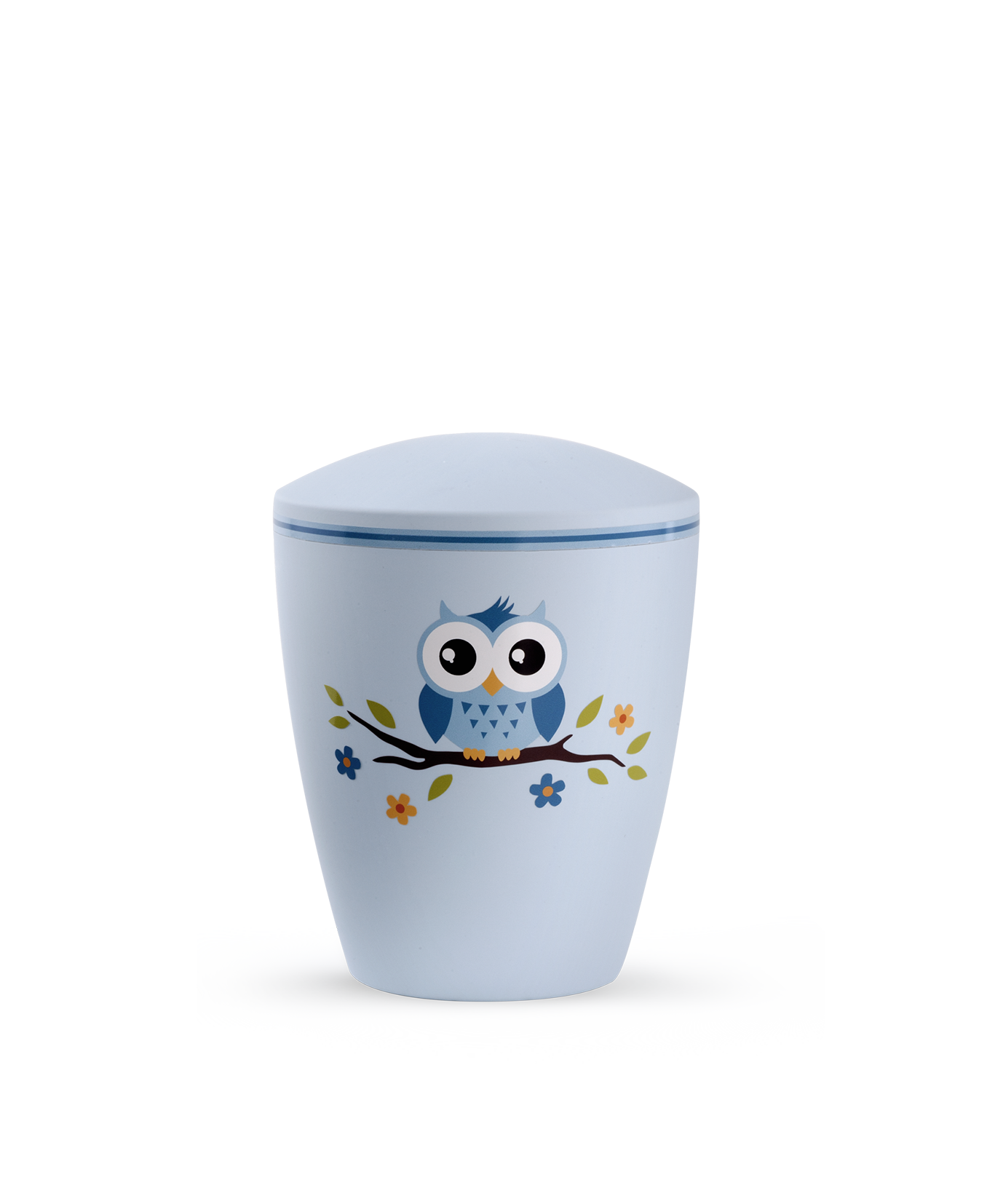 Urne 508-603, hellblau, Eule Urne 508-603, hellblau, Eule