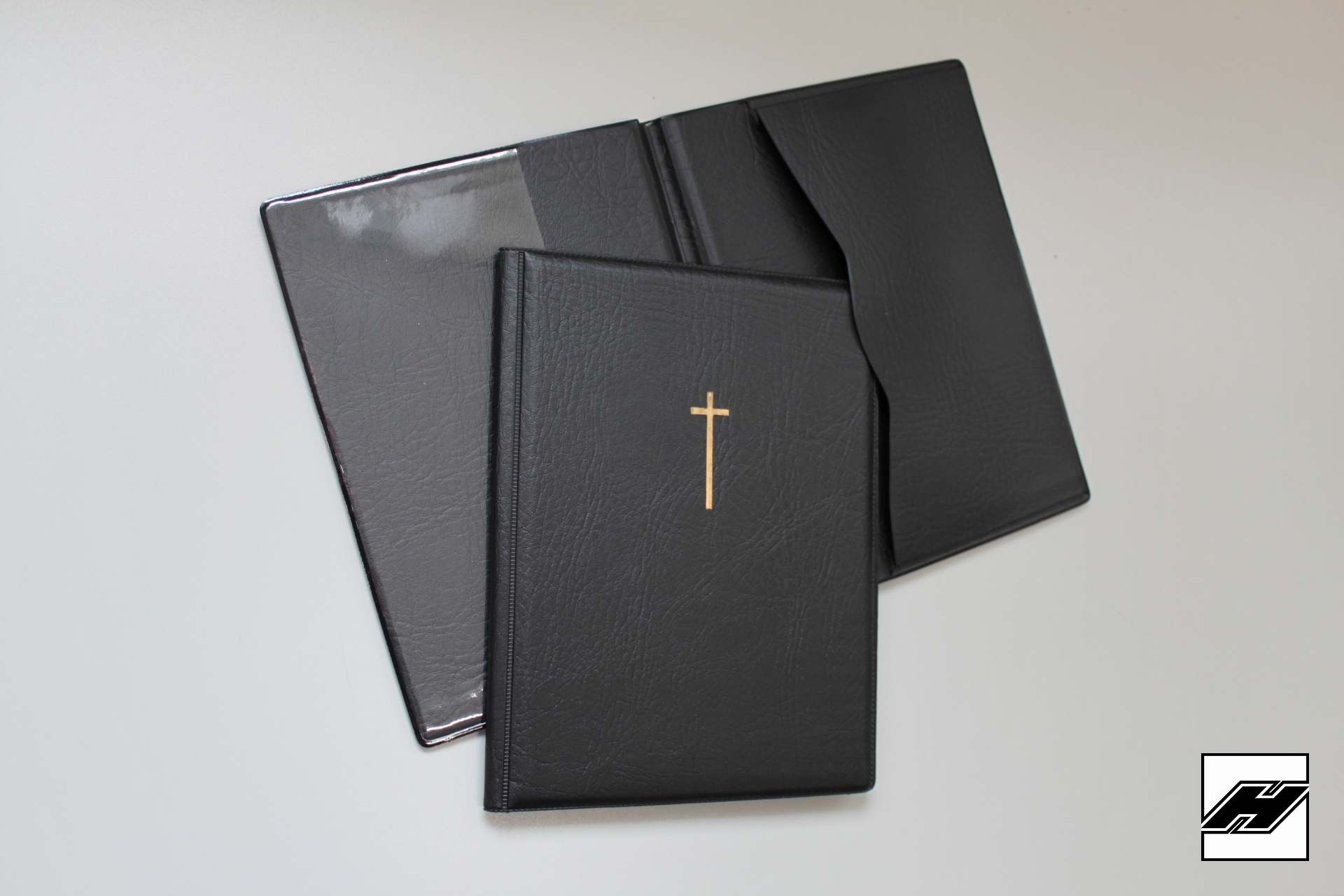 Trauerbriefmappe_schwarz_mit_Kreuz Trauerbriefmappe schw., für DIN A4, mit Kreuz